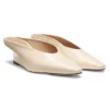Wedge-heel mules in leather Wedge-heel mules in leather