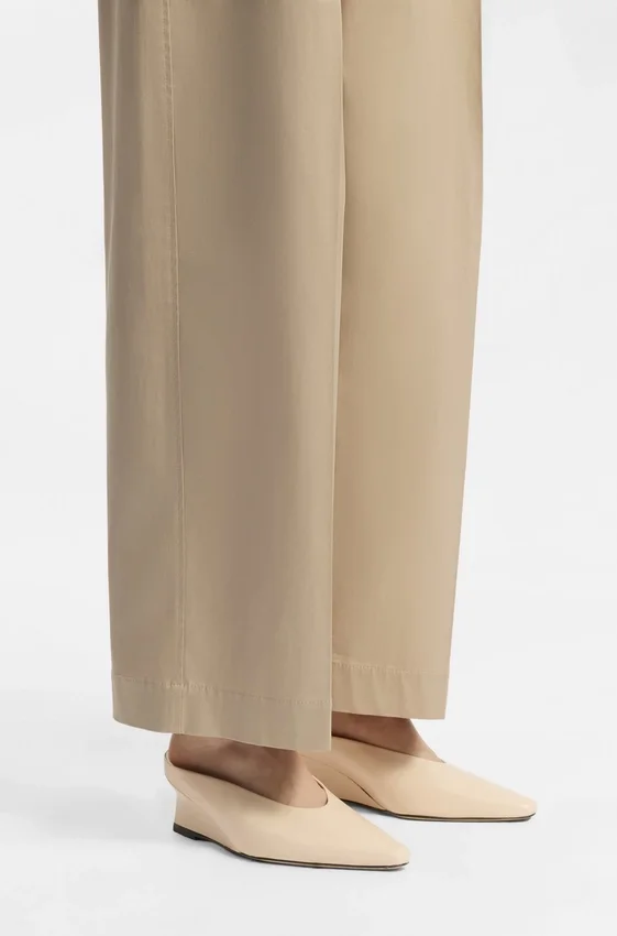Wedge-heel mules in leather Wedge-heel mules in leather