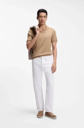 White jeans in slub denim White jeans in slub denim