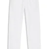 White jeans in slub denim