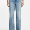 Wide-leg jeans in blue stretch denim
