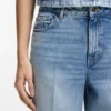 Wide-leg jeans in blue stretch denim