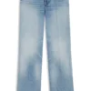 Wide-leg jeans in blue stretch denim