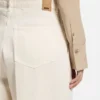 Wide-leg jeans in cream denim with front crease