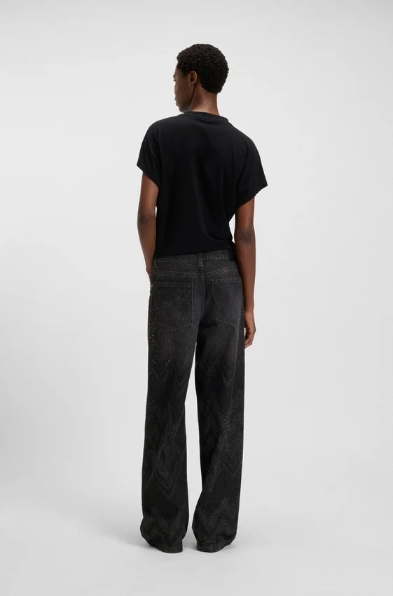 Wide-leg jeans in crystal-embellished denim Wide-leg jeans in crystal-embellished denim