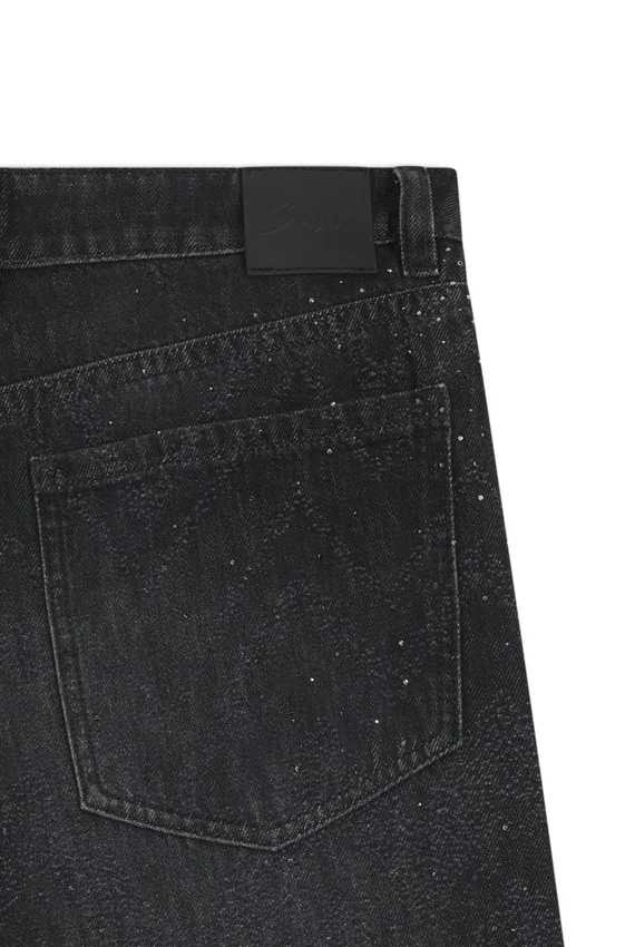 Wide-leg jeans in crystal-embellished denim Wide-leg jeans in crystal-embellished denim