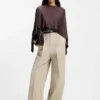 Wide-leg trousers in cotton with stretch