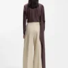 Wide-leg trousers in cotton with stretch