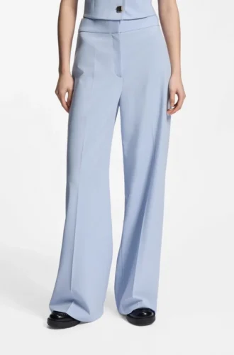 Wide-leg trousers in stretch fabric