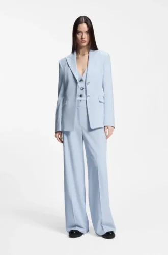 Wide-leg trousers in stretch fabric
