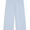 Wide-leg trousers in stretch fabric