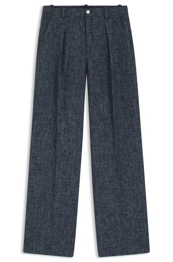 Wide-leg trousers in stretch tweed Wide-leg trousers in stretch tweed