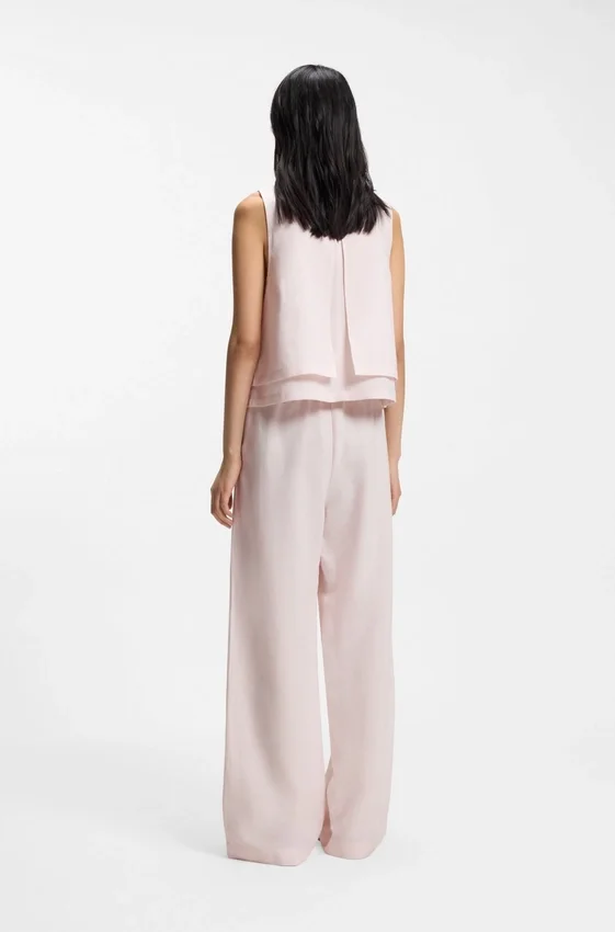 Wide-leg trousers with elasticated waistband Wide-leg trousers with elasticated waistband