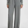 Wide-leg trousers with logo jacquard