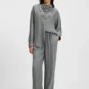 Wide-leg trousers with logo jacquard