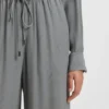 Wide-leg trousers with logo jacquard