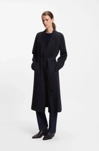 Wool-blend coat in a slim fit