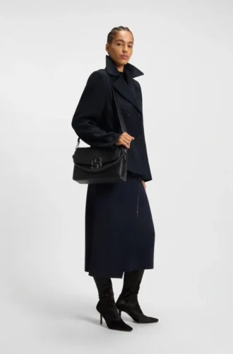 Wool-blend pea coat in a regular fit