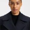 Wool-blend pea coat in a regular fit