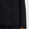 Wool-blend pea coat in a regular fit