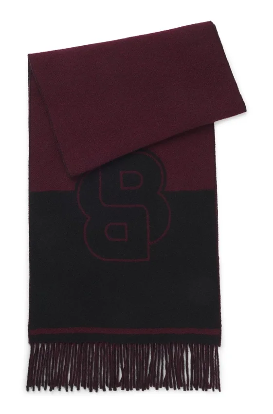 Wool-blend scarf with Double B monogram Wool-blend scarf with Double B monogram