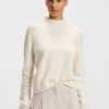 Wool-blend sweater with mock neck