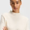 Wool-blend sweater with mock neck