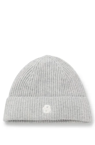 Wool-cashmere beanie hat with Double B monogram Wool-cashmere beanie hat with Double B monogram