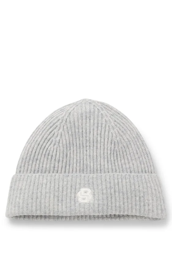 Wool-cashmere beanie hat with Double B monogram Wool-cashmere beanie hat with Double B monogram