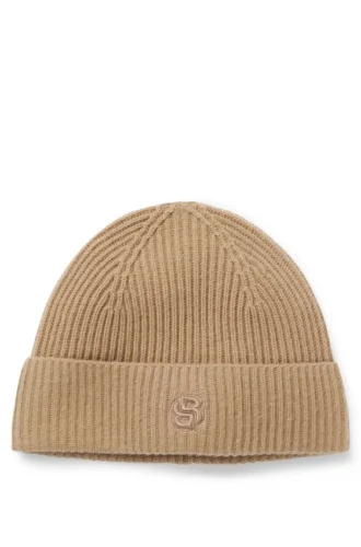 Wool-cashmere beanie hat with Double B monogram Wool-cashmere beanie hat with Double B monogram