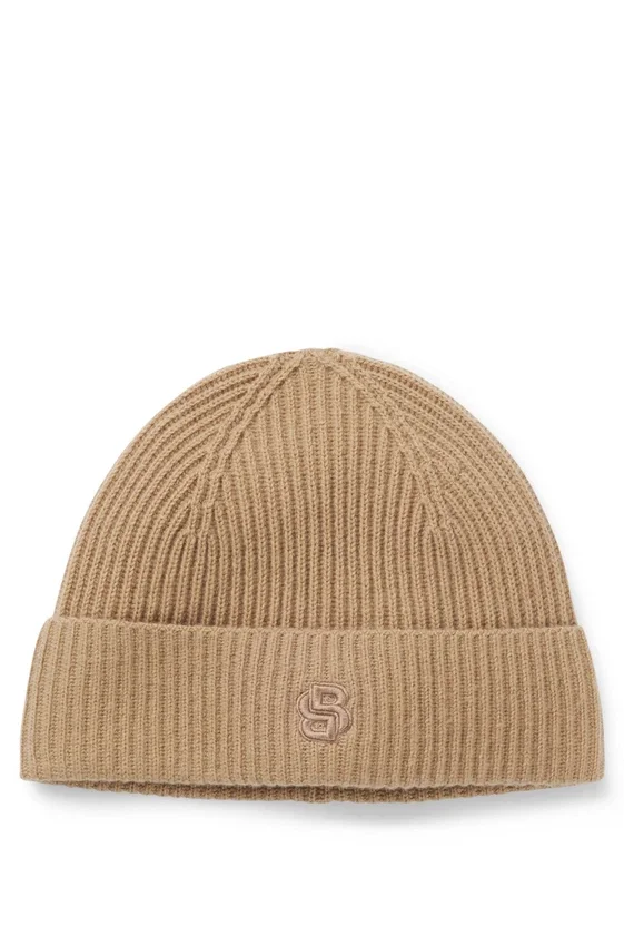 Wool-cashmere beanie hat with Double B monogram Wool-cashmere beanie hat with Double B monogram