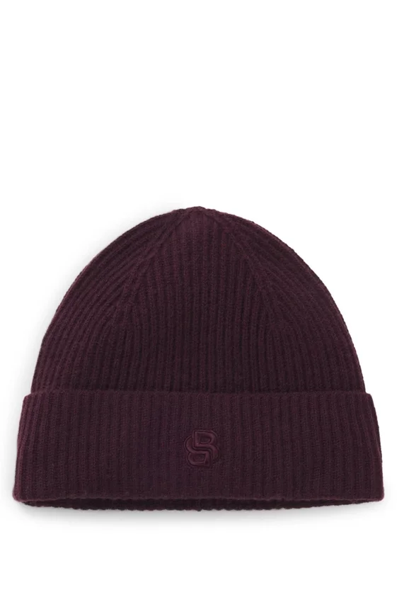 Wool-cashmere beanie hat with Double B monogram Wool-cashmere beanie hat with Double B monogram