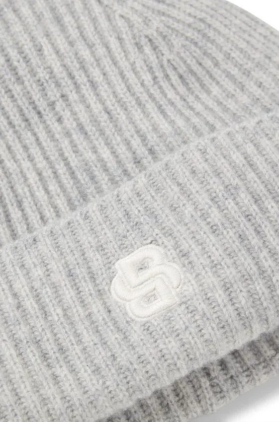 Wool-cashmere beanie hat with Double B monogram Wool-cashmere beanie hat with Double B monogram