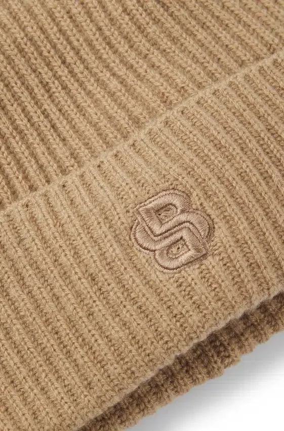 Wool-cashmere beanie hat with Double B monogram Wool-cashmere beanie hat with Double B monogram