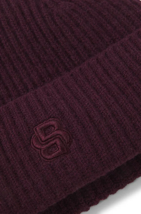 Wool-cashmere beanie hat with Double B monogram Wool-cashmere beanie hat with Double B monogram