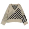 Wool-cashmere sweater with block stripes