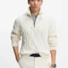 Wool-cashmere sweater with cable knit