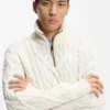 Wool-cashmere sweater with cable knit