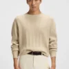 Wool-cashmere sweater with mixed structures