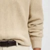 Wool-cashmere sweater with mixed structures