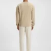 Wool-cashmere sweater with mixed structures