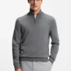 Wool-cashmere sweater with zip neck