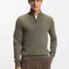 Wool-cashmere sweater with zip neck