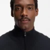 Wool-cashmere sweater with zip neck