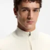 Wool-cashmere sweater with zip neck