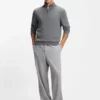 Wool-cashmere sweater with zip neck