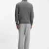 Wool-cashmere sweater with zip neck