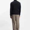 Wool-cashmere sweater with zip neck