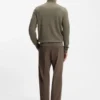 Wool-cashmere sweater with zip neck