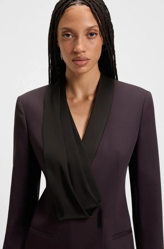 Wool dress in a tuxedo style Wool dress in a tuxedo style